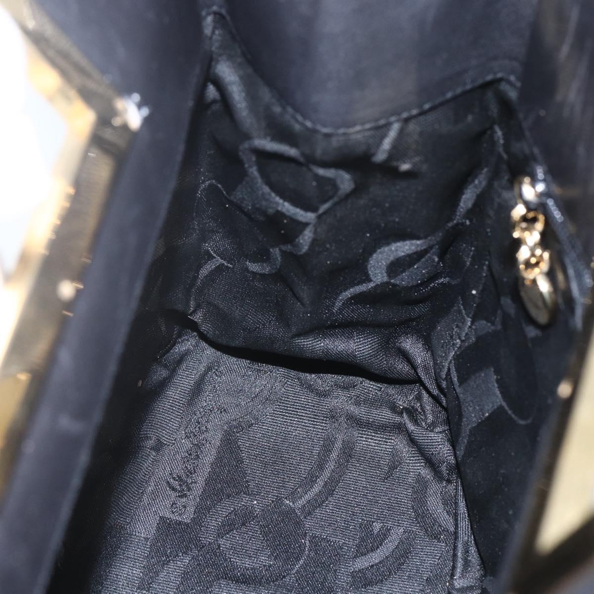 Salvatore Ferragamo Hand Bag Leather 2way Black Gold Auth 157535V