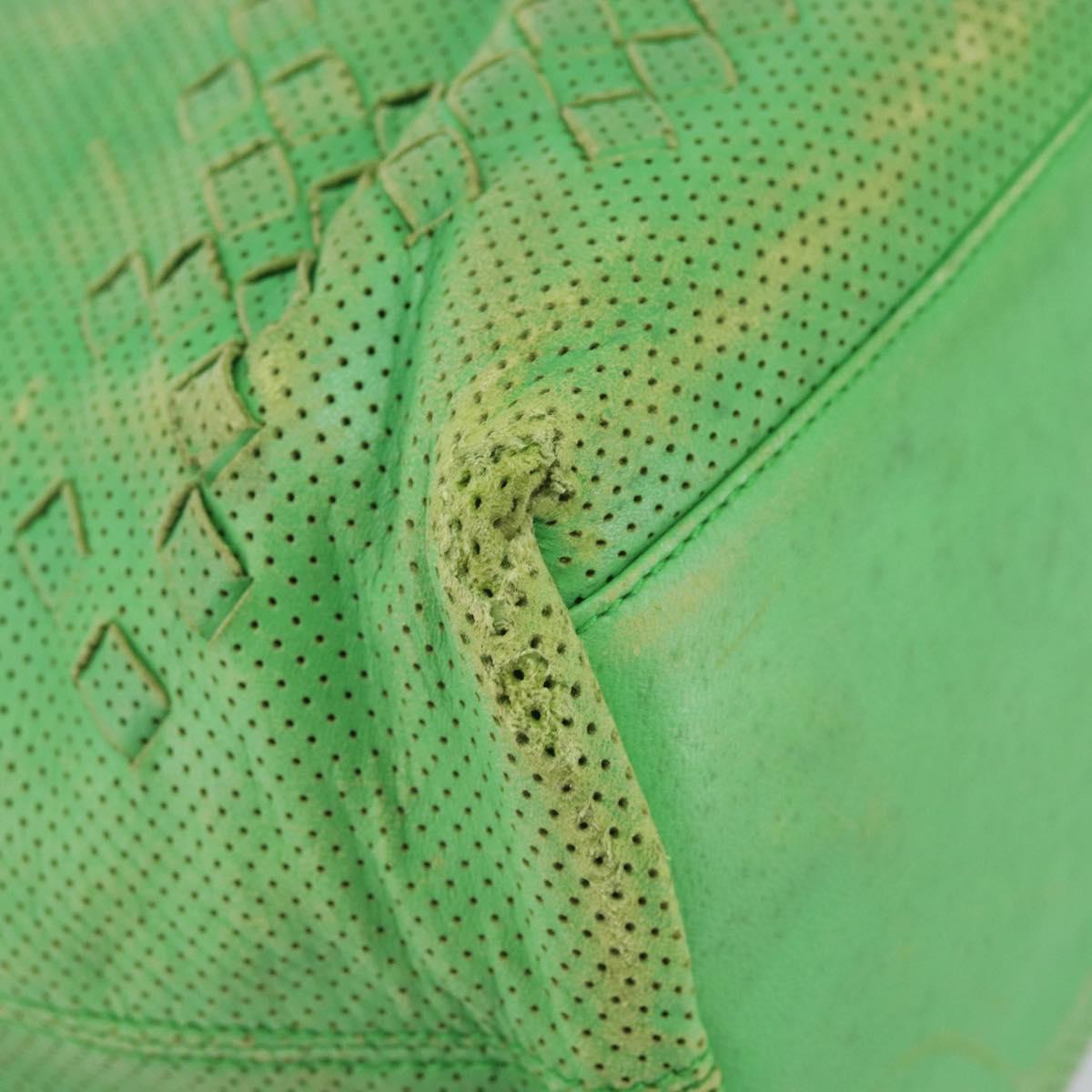 BOTTEGA VENETA INTRECCIATO Tote Bag Leather Green 131673 Auth 157536