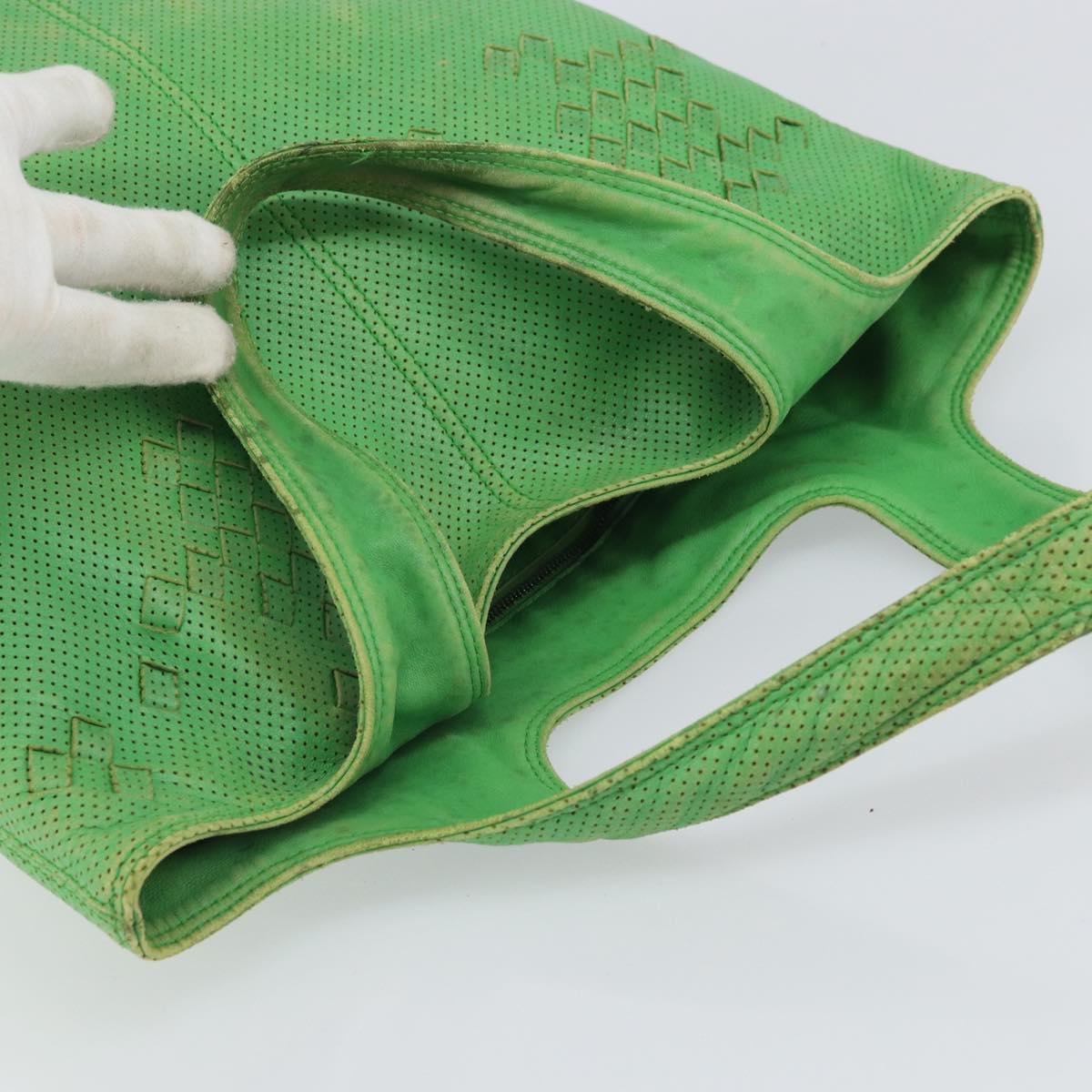 BOTTEGA VENETA INTRECCIATO Tote Bag Leather Green 131673 Auth 157536