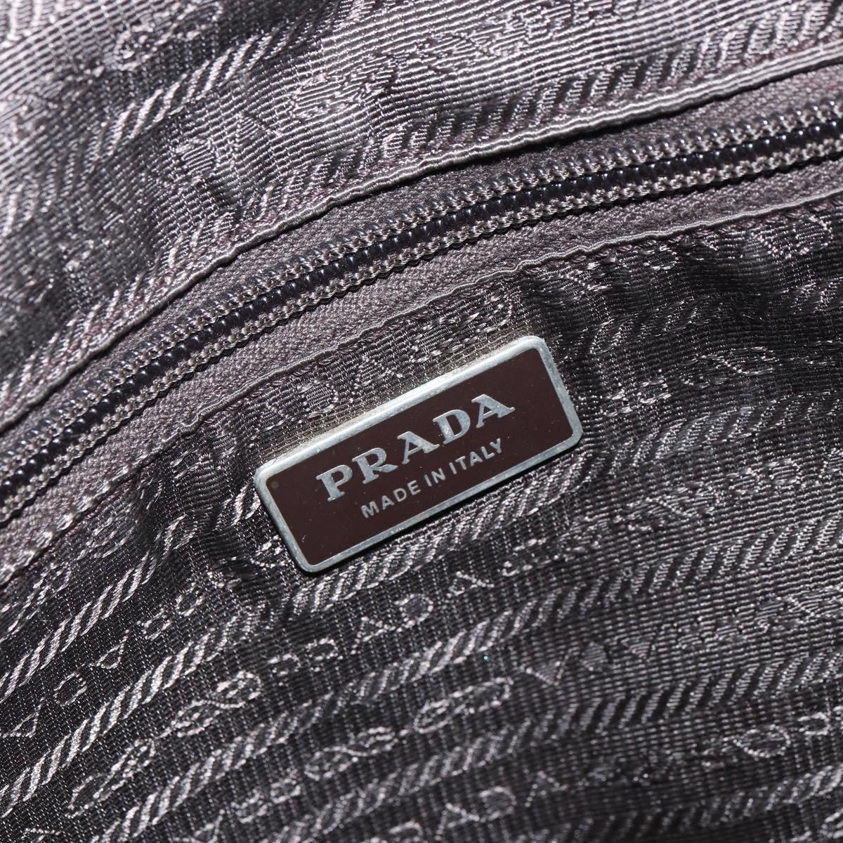 PRADA Tote Bag Nylon Green Silver Auth 157537