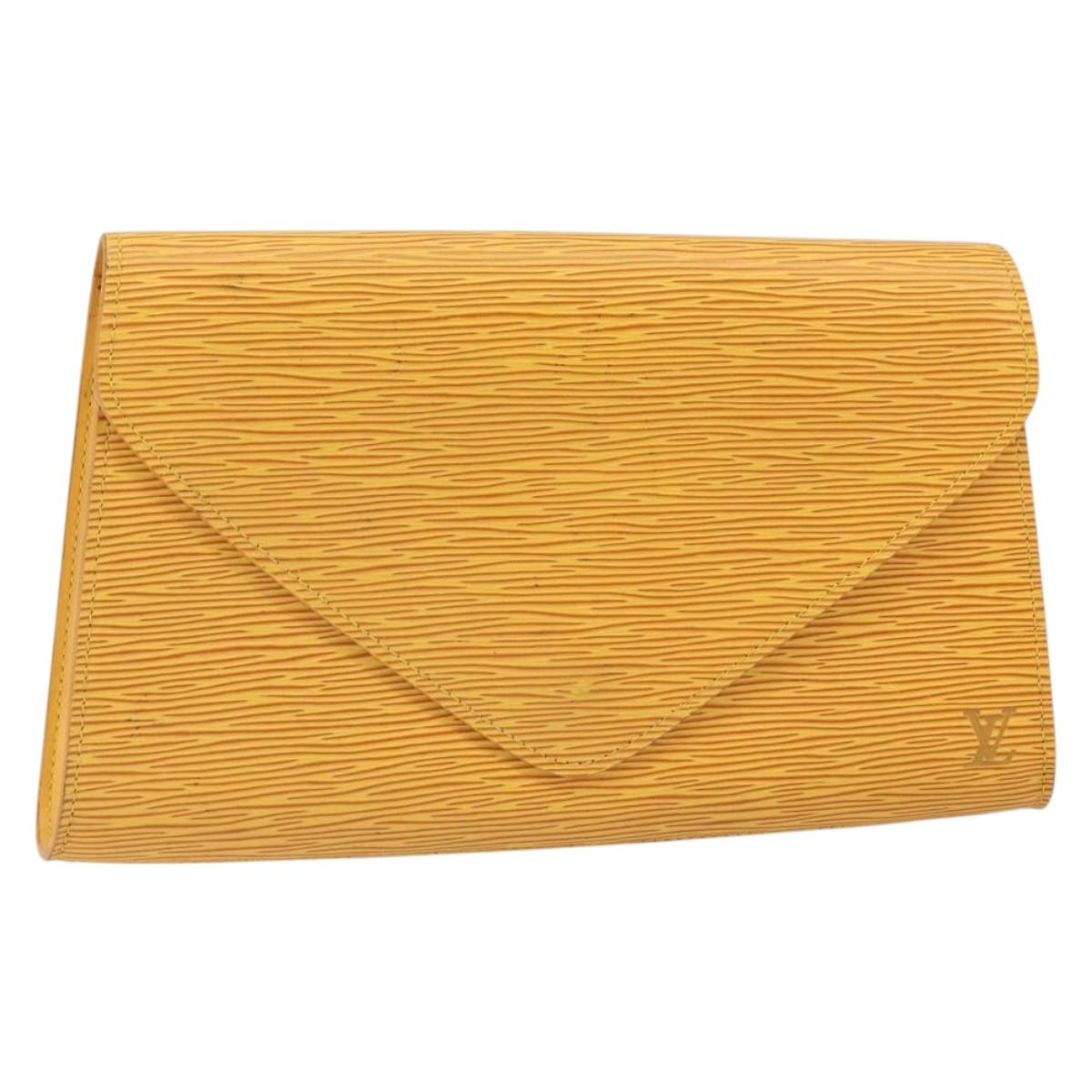 LOUIS VUITTON Epi Art Deco Clutch Bag Yellow M52639 LV Auth 157540