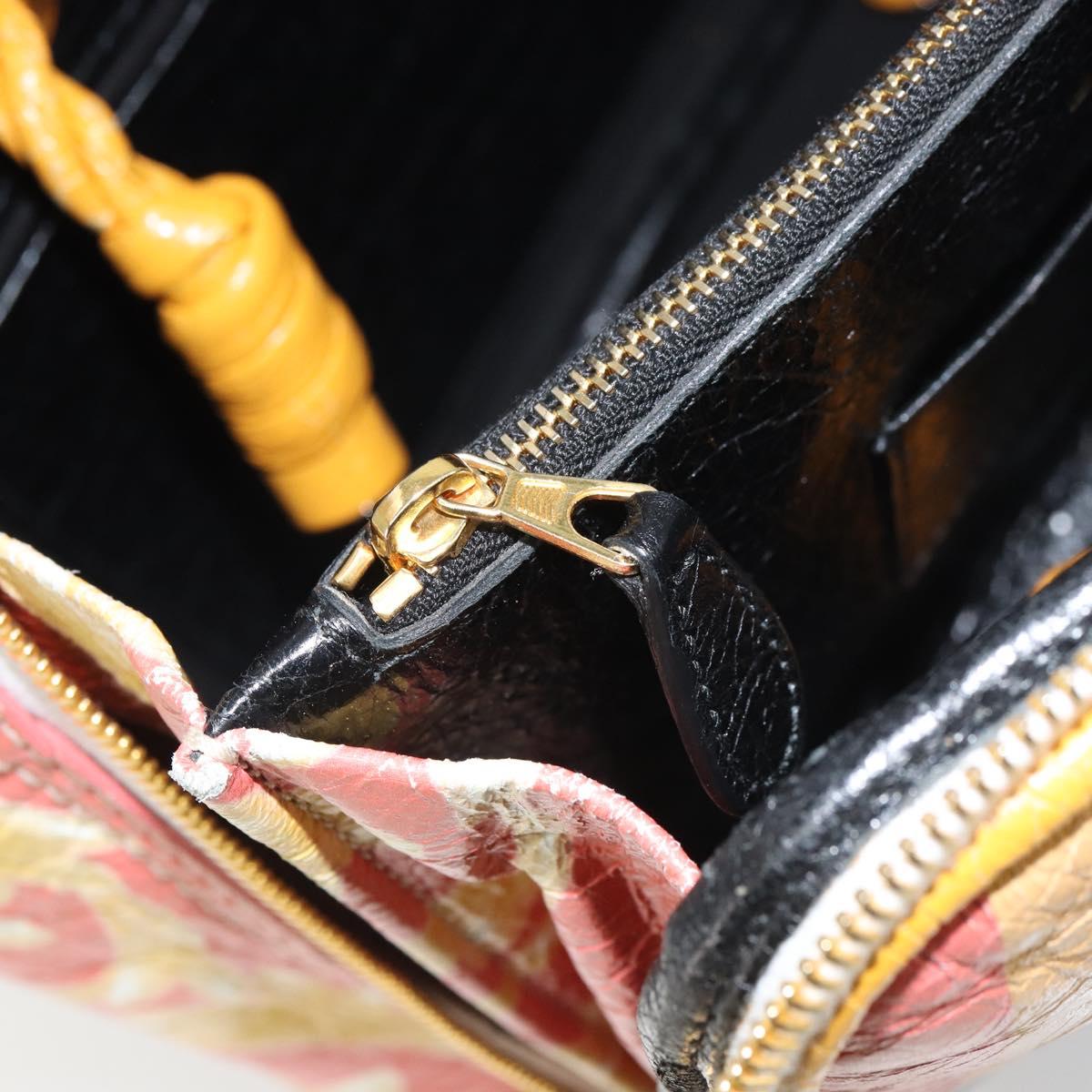 BALENCIAGA Flower Hand Bag Canvas 2way Pink Silver Auth 157542V