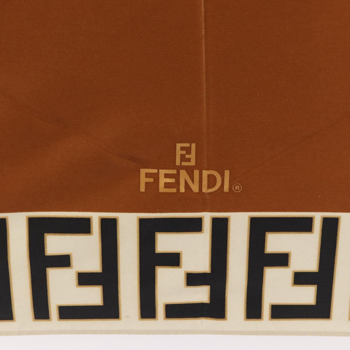 FENDI Zucca Canvas Umbrella Nylon Brown Black Auth 157545V