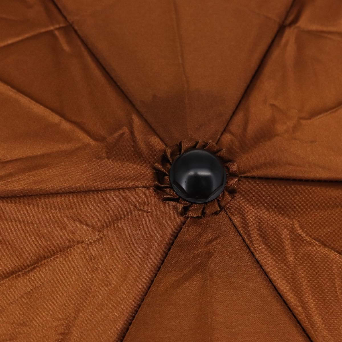FENDI Zucca Canvas Umbrella Nylon Brown Black Auth 157545V