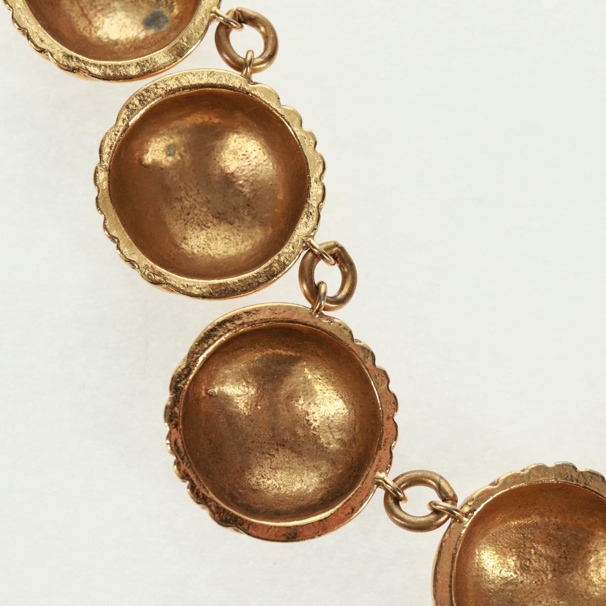 CHANEL Necklace metal Gold CC Auth 157548SAV