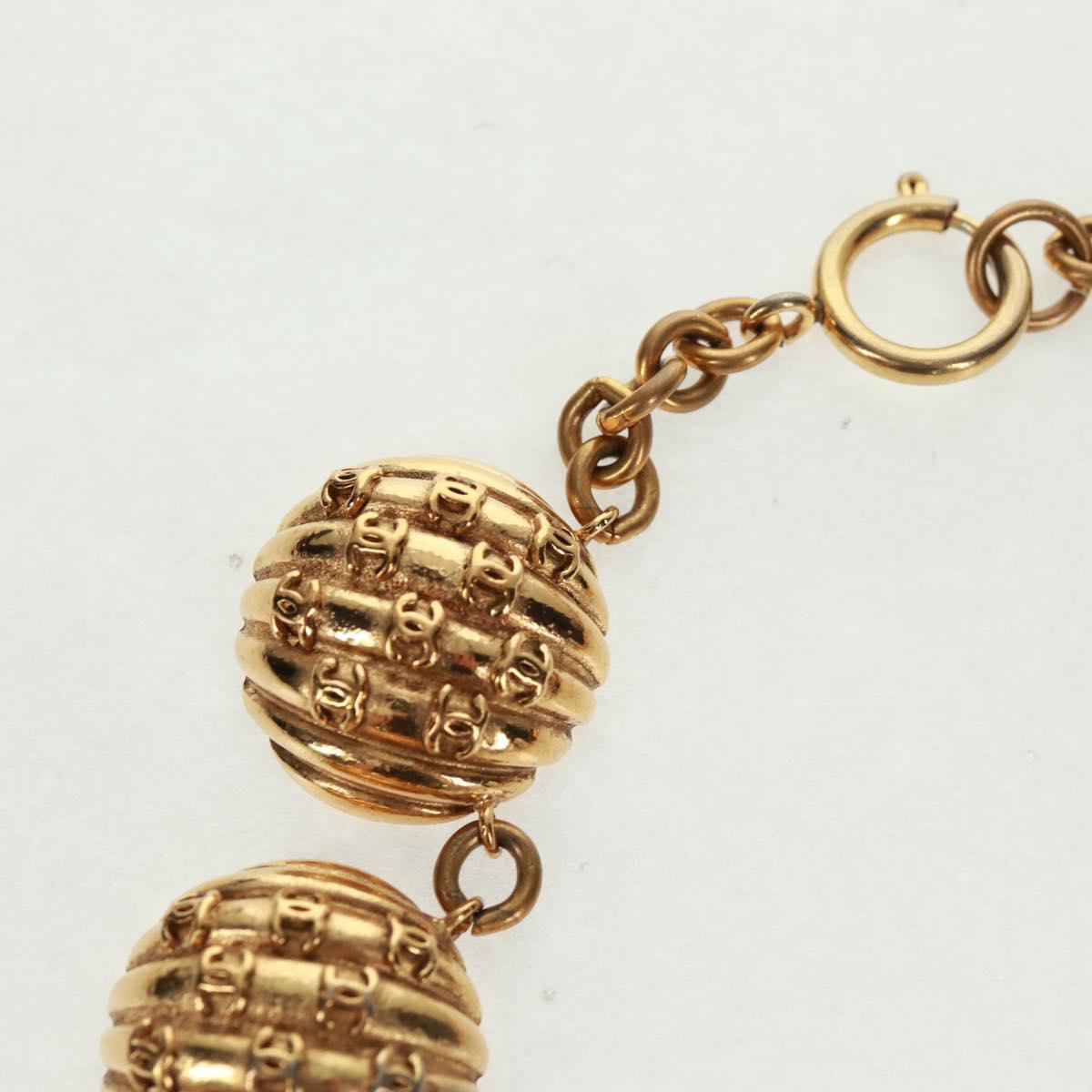 CHANEL Necklace metal Gold CC Auth 157548SAV