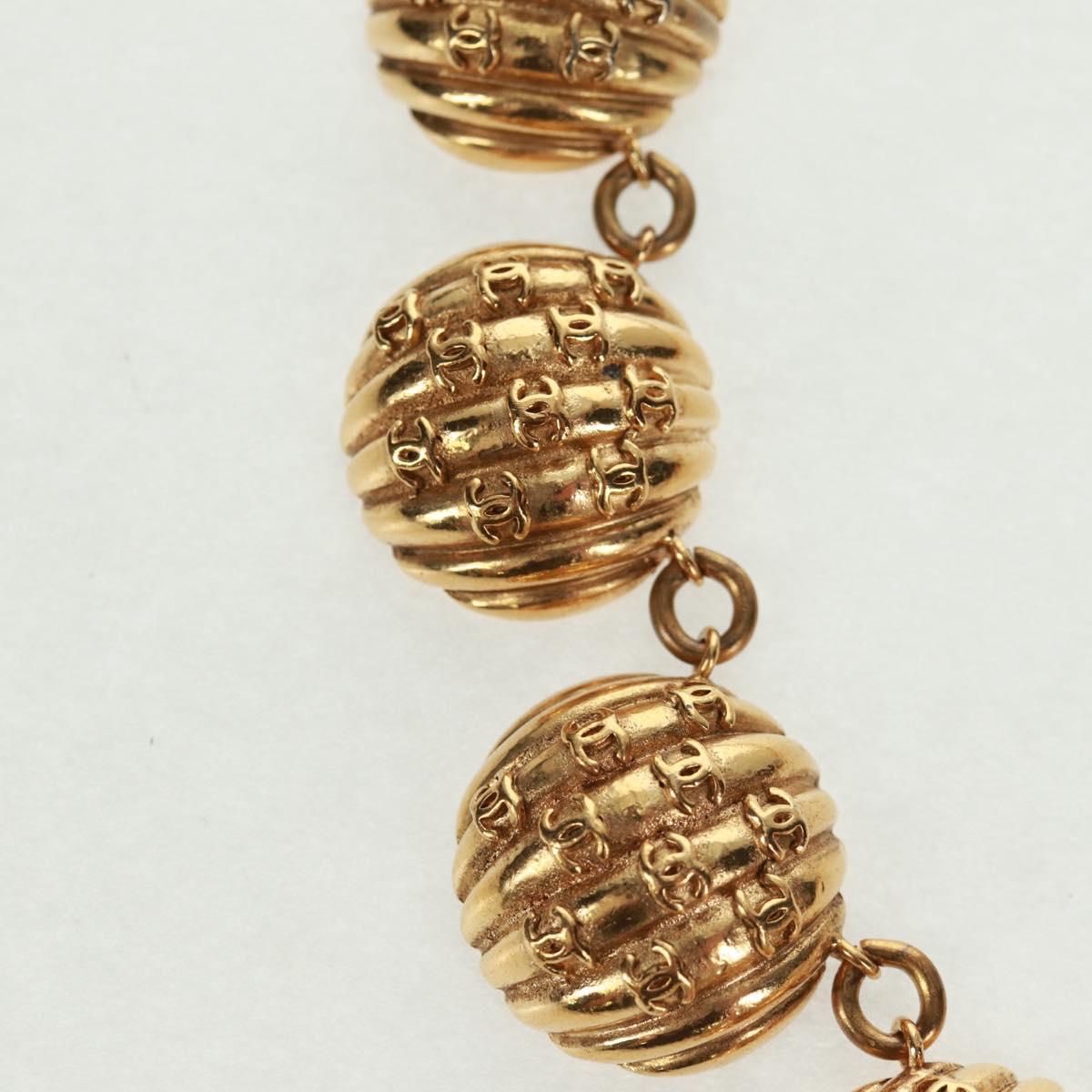 CHANEL Necklace metal Gold CC Auth 157548SAV