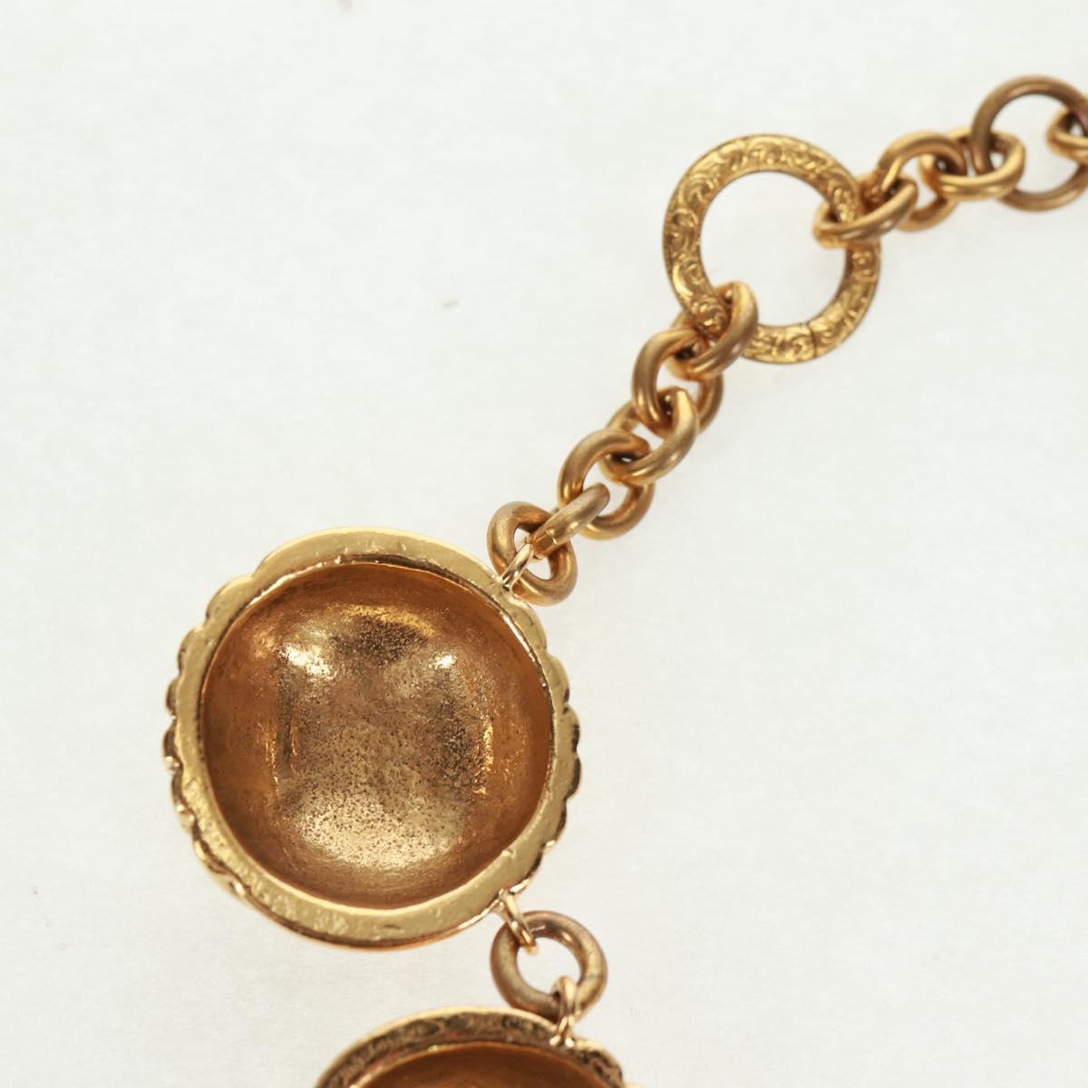 CHANEL Necklace metal Gold CC Auth 157548SAV