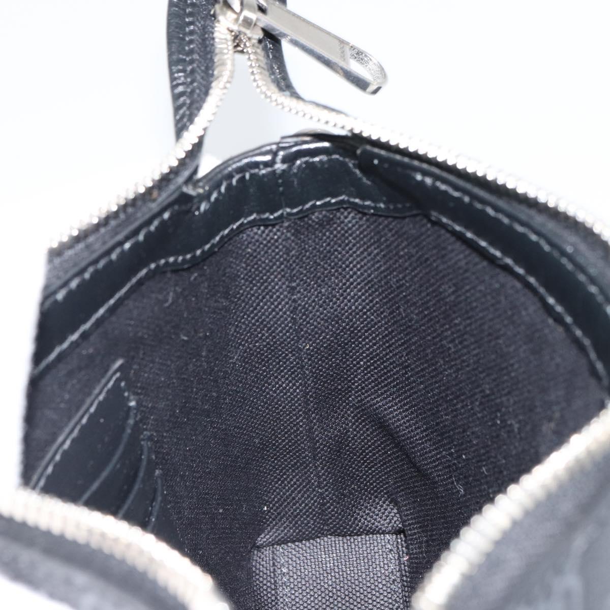 GUCCI GG Supreme Shoulder Bag PVC Black Silver Auth 157567SAV