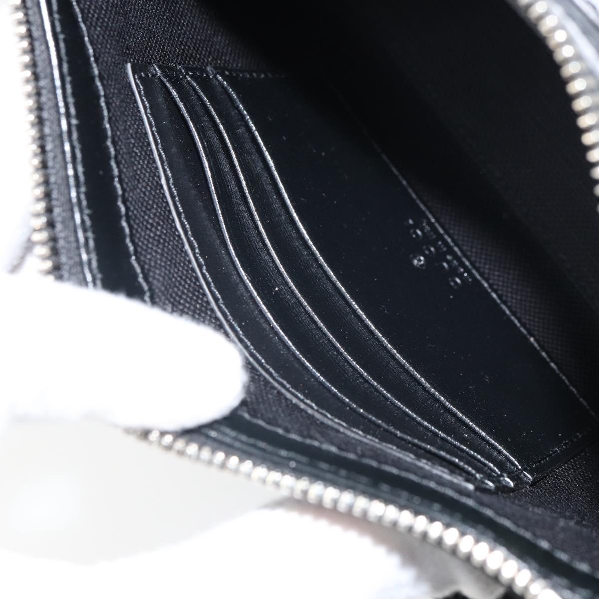 GUCCI GG Supreme Shoulder Bag PVC Black Silver Auth 157567SAV