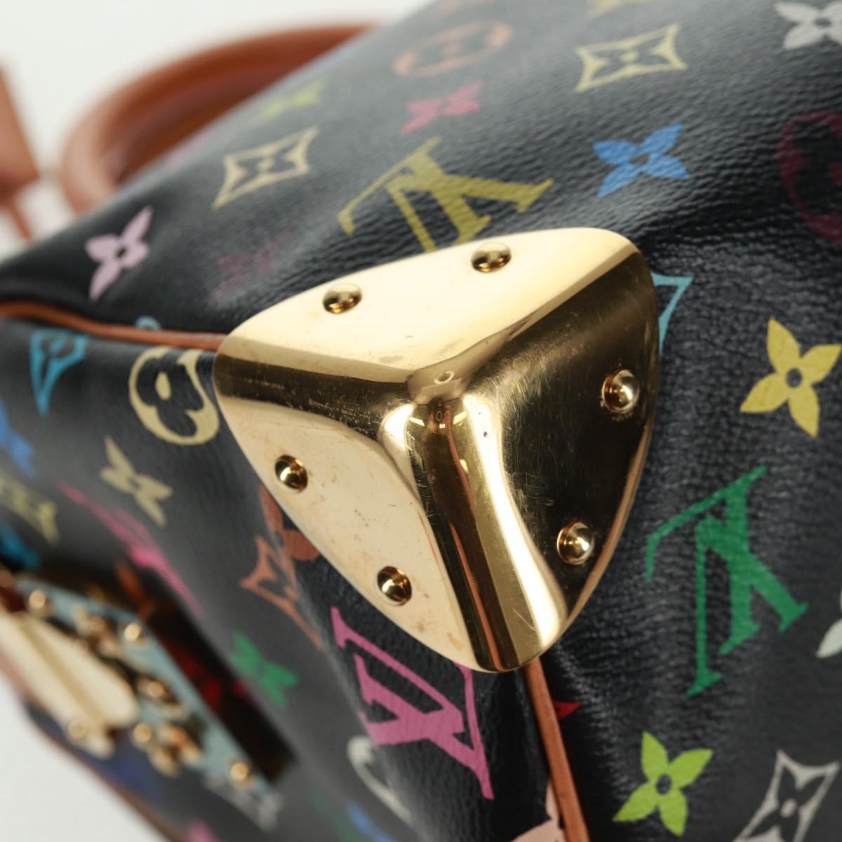 LOUIS VUITTON Monogram Multicolor Speedy 30 Hand Bag Black M92642 Auth 157571SM