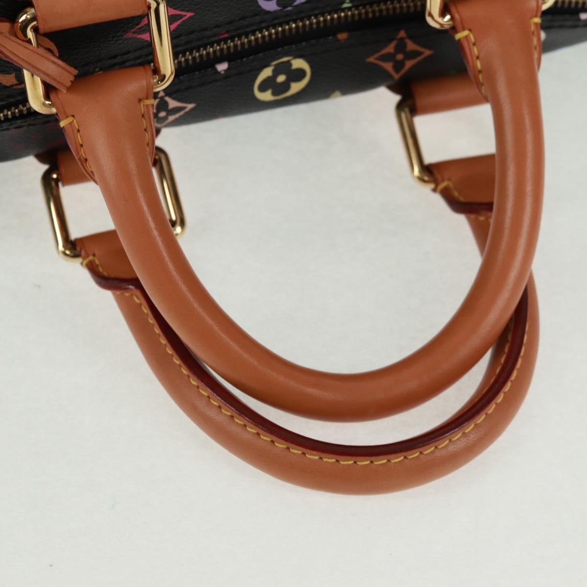 LOUIS VUITTON Monogram Multicolor Speedy 30 Hand Bag Black M92642 Auth 157571SM