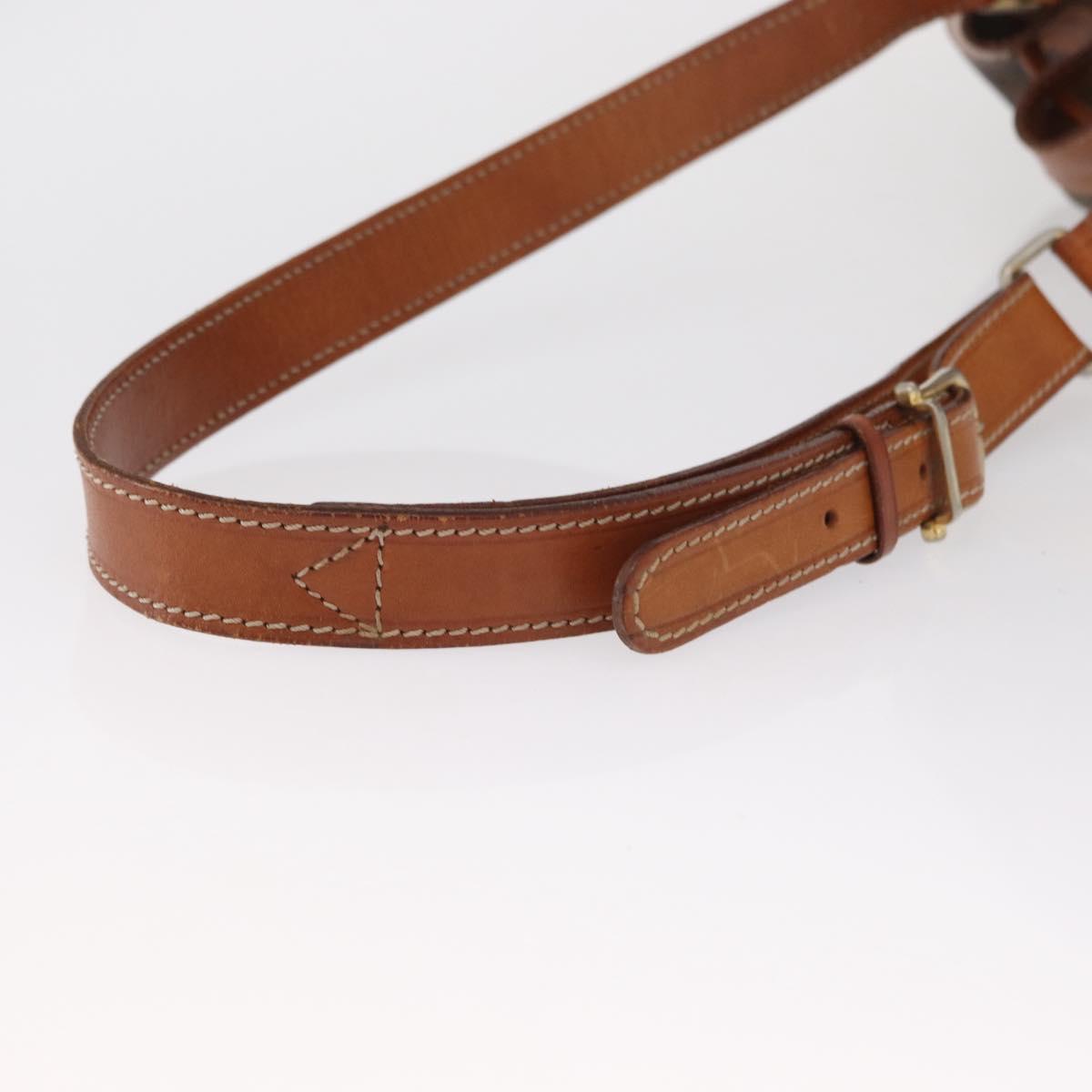 CELINE Macadam Canvas Shoulder Bag PVC Leather Brown Gold Auth 157577