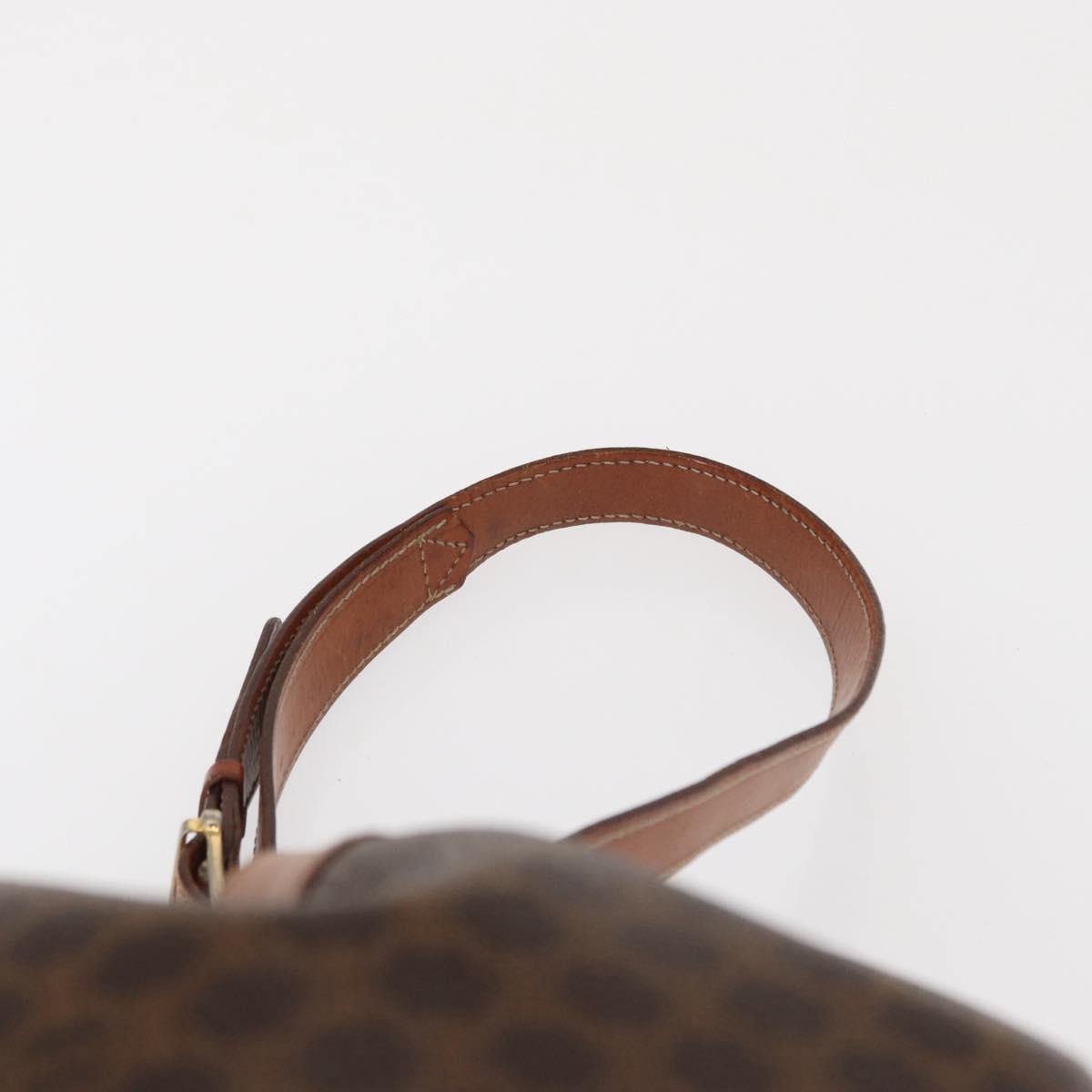 CELINE Macadam Canvas Shoulder Bag PVC Leather Brown Gold Auth 157577