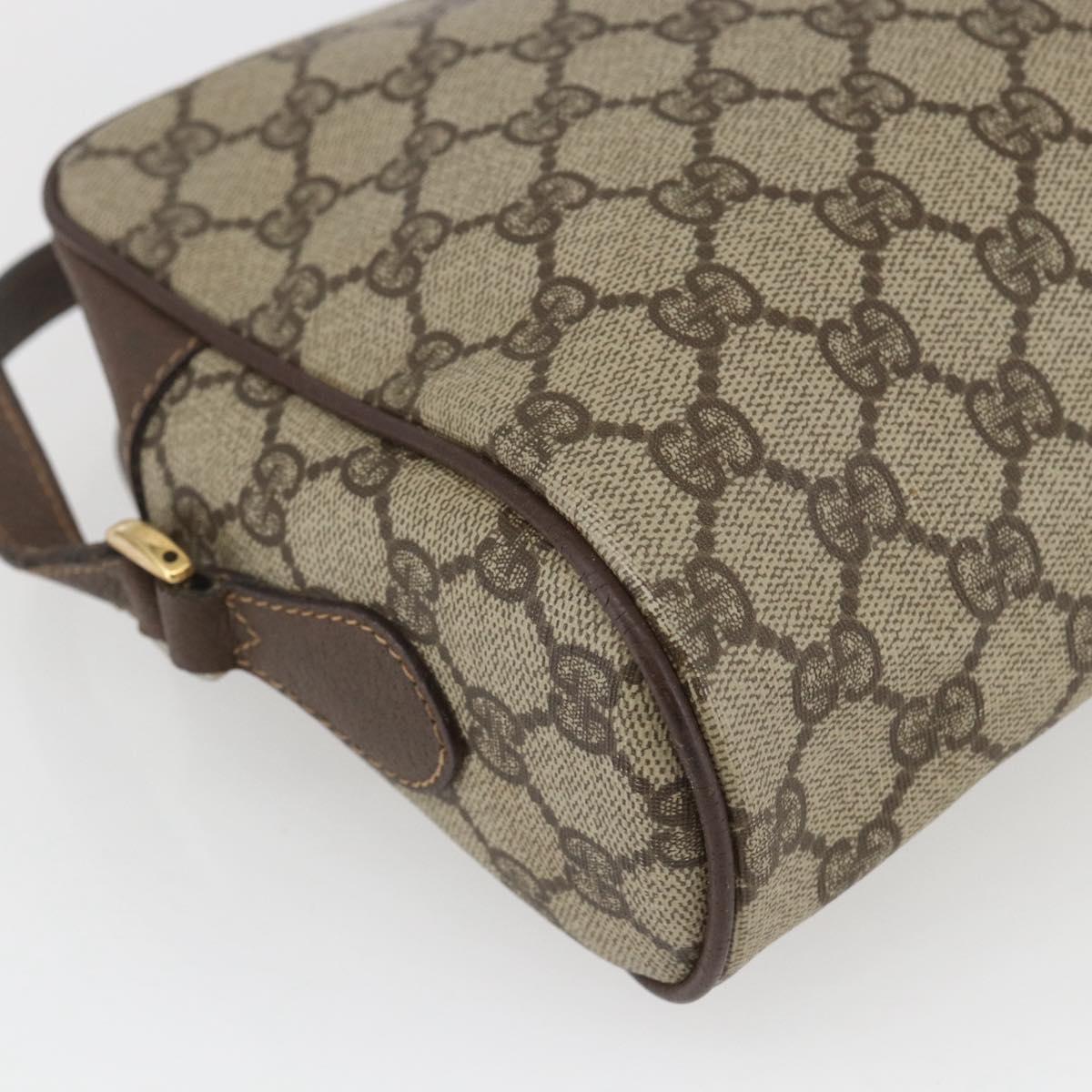 GUCCI GG Supreme Web Sherry Line Bag PVC Beige Gold 001 56 6472 Auth 157580