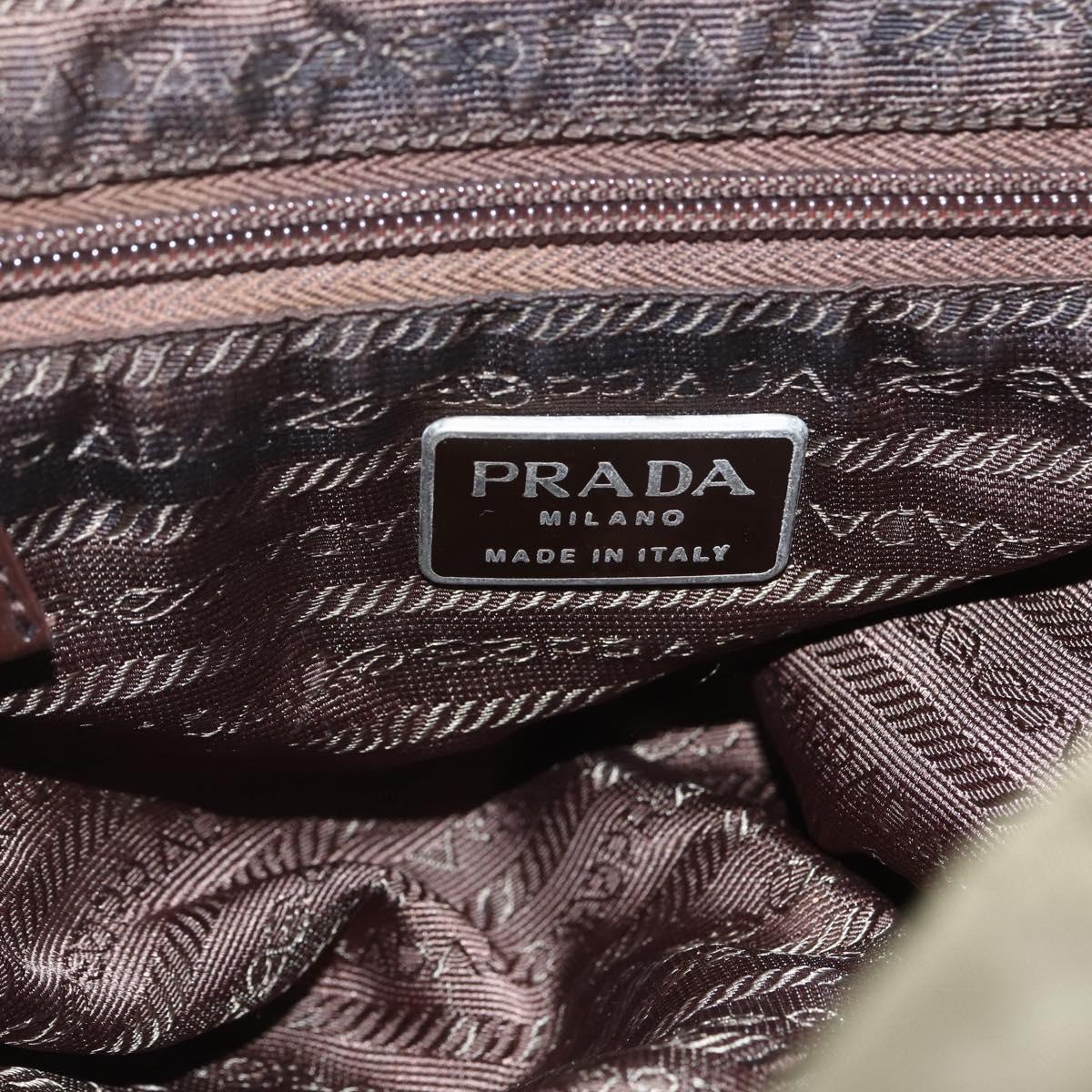 PRADA Backpack Nylon Khaki Silver Auth 157586