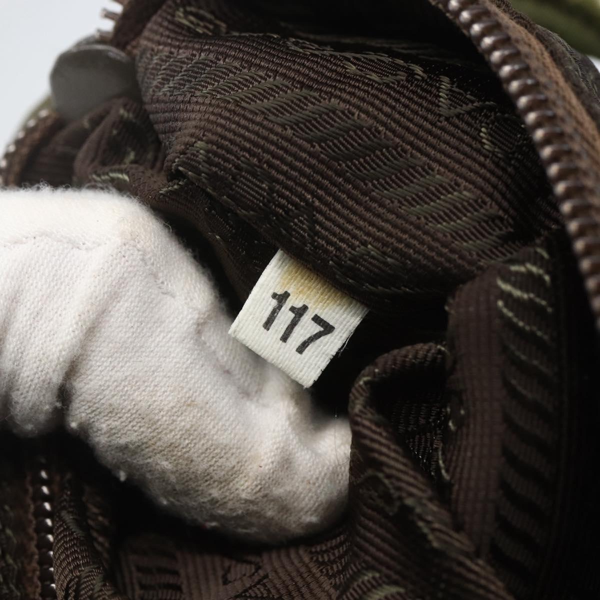 PRADA Backpack Nylon Khaki Silver Auth 157586