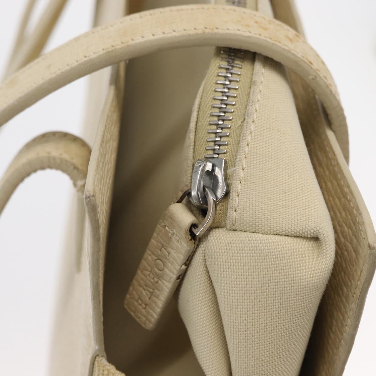 LOEWE Shoulder Bag Leather White Silver Auth 157588