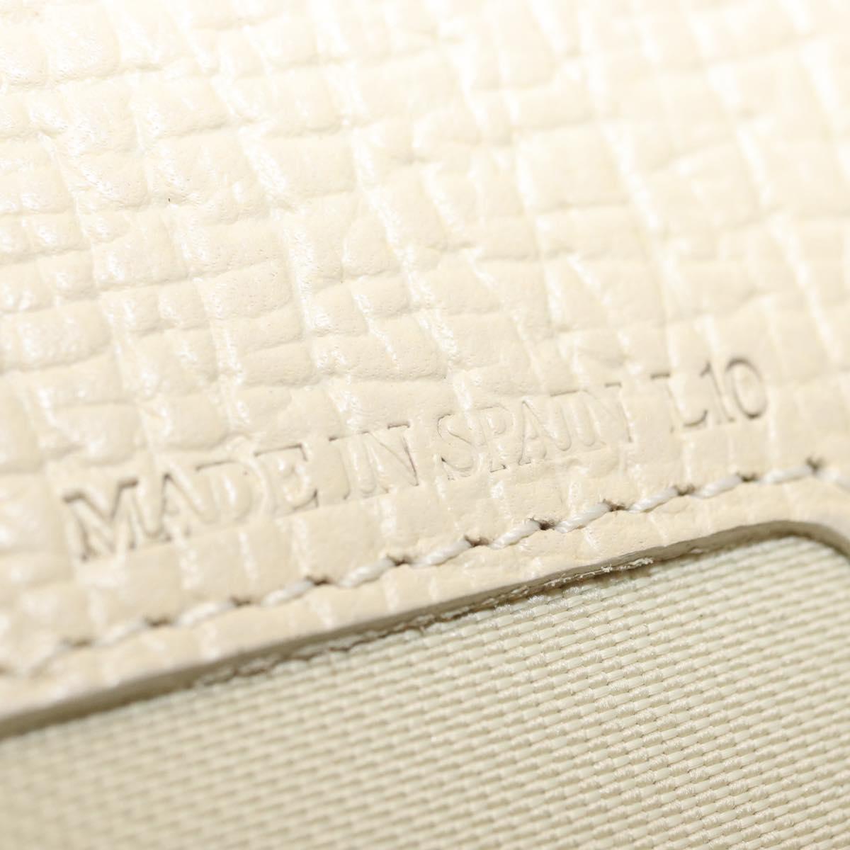 LOEWE Shoulder Bag Leather White Silver Auth 157588