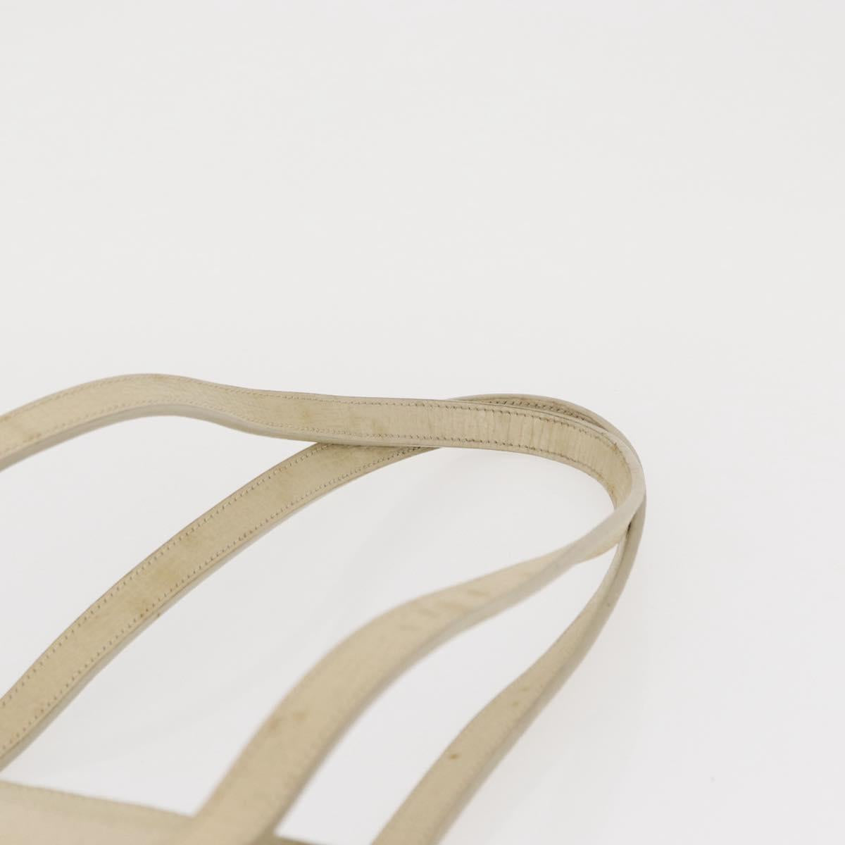 LOEWE Shoulder Bag Leather White Silver Auth 157588