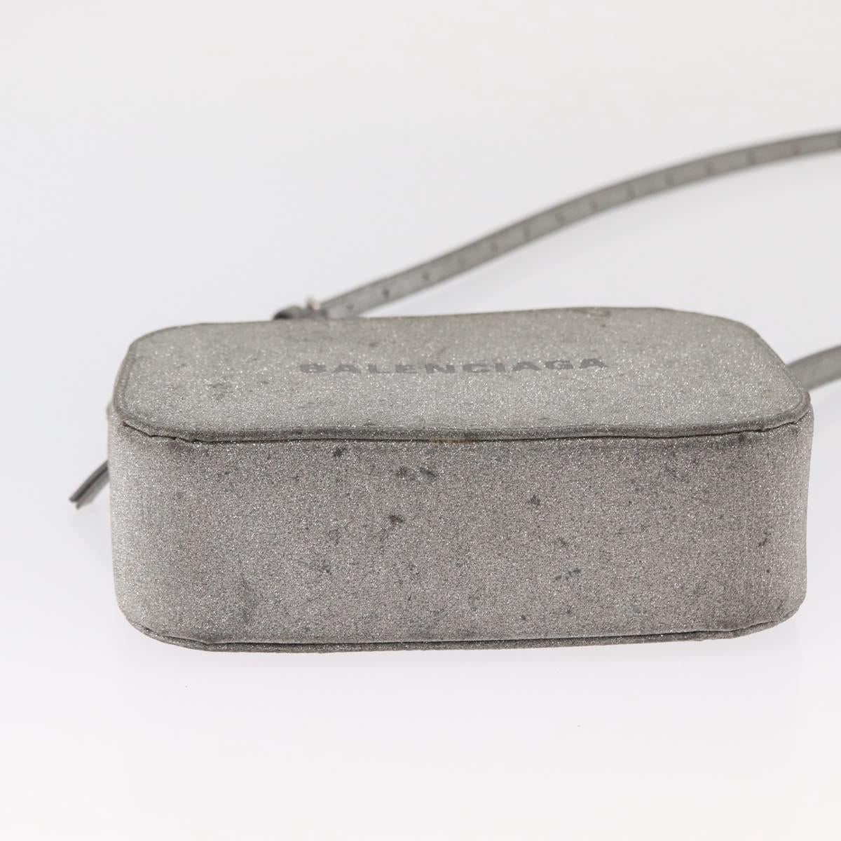 BALENCIAGA Everyday Camera Bag XS Shoulder Bag Leather Silver 552372 Auth 157590