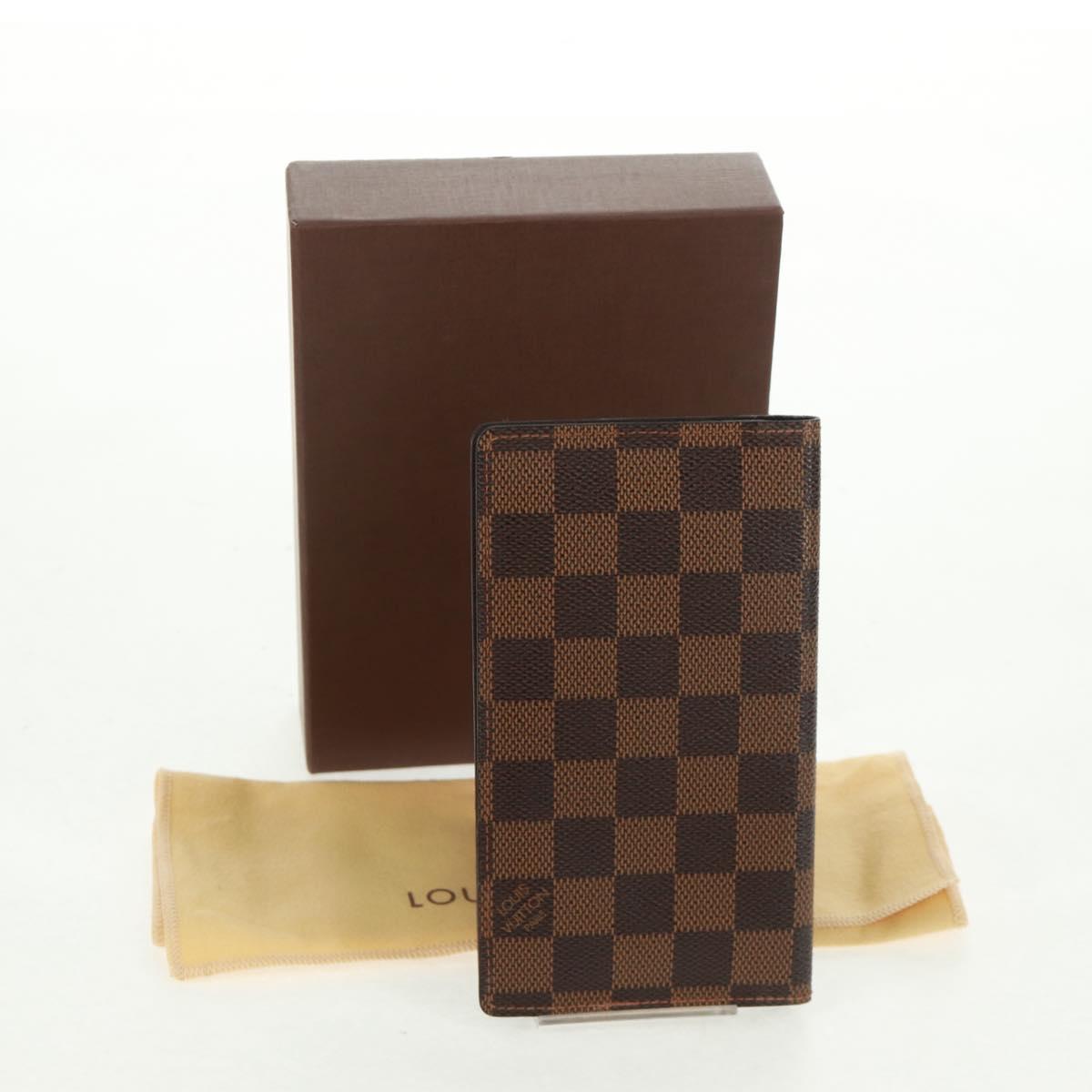 LOUIS VUITTON Damier Ebene Agenda Poche Note Cover R20703 LV Auth 157594V