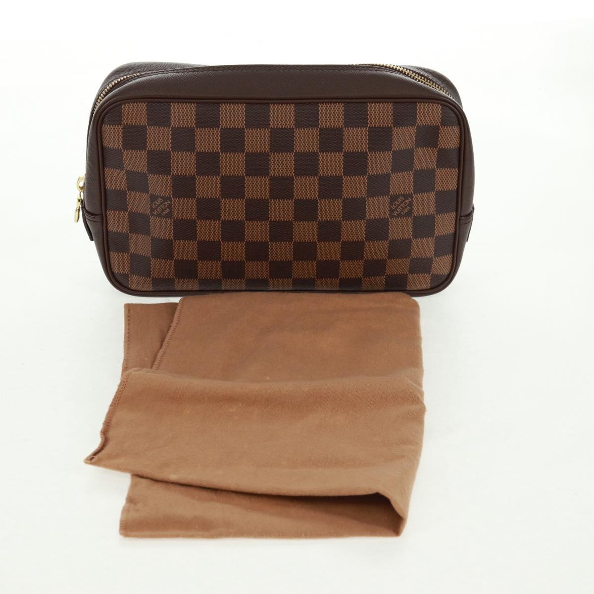 LOUIS VUITTON Damier Ebene Trousse Toilette 25 Clutch Bag N47624 LV Auth 157599V
