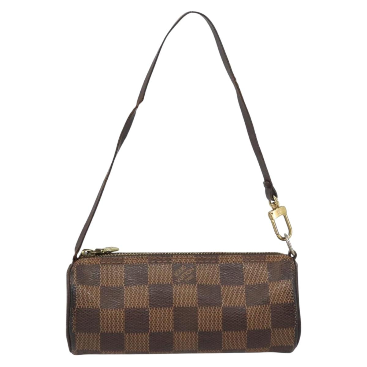 LOUIS VUITTON Damier Ebene Papillon Pouch LV Auth 157603