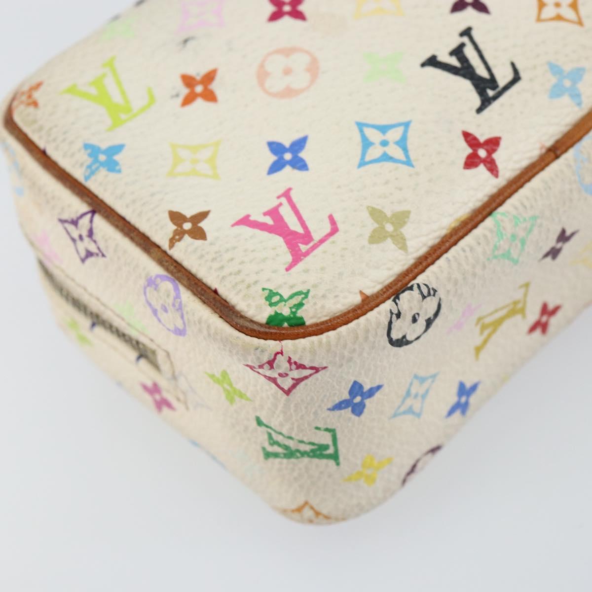 LOUIS VUITTON Monogram Multicolor Trousse Wapity Pouch White M58033 Auth 157605