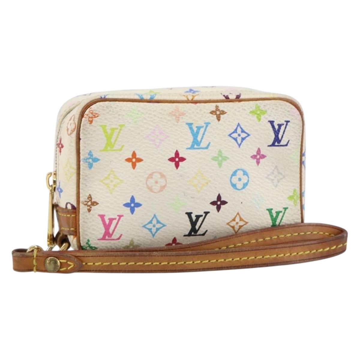LOUIS VUITTON Monogram Multicolor Trousse Wapity Pouch White M58033 Auth 157605