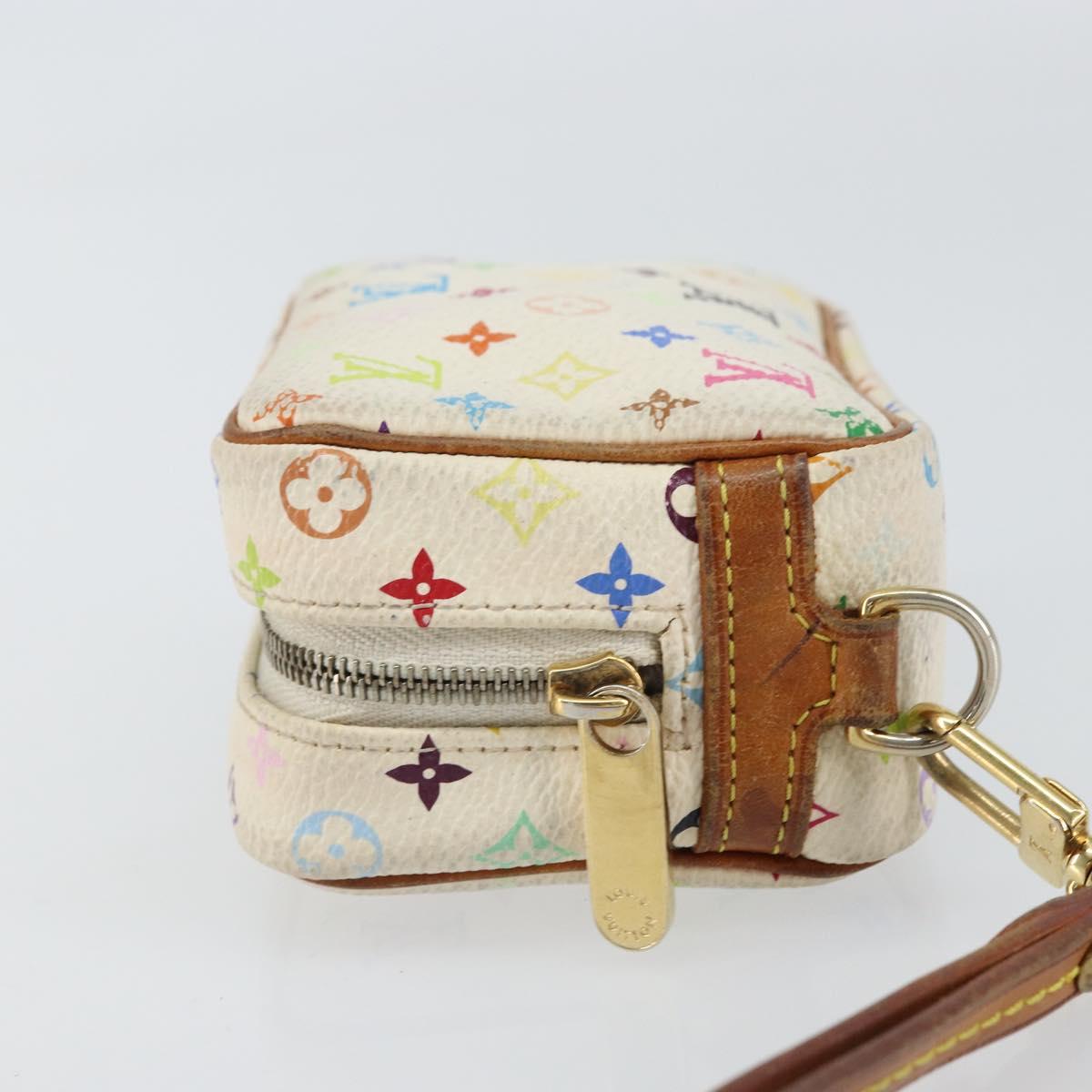 LOUIS VUITTON Monogram Multicolor Trousse Wapity Pouch White M58033 Auth 157605