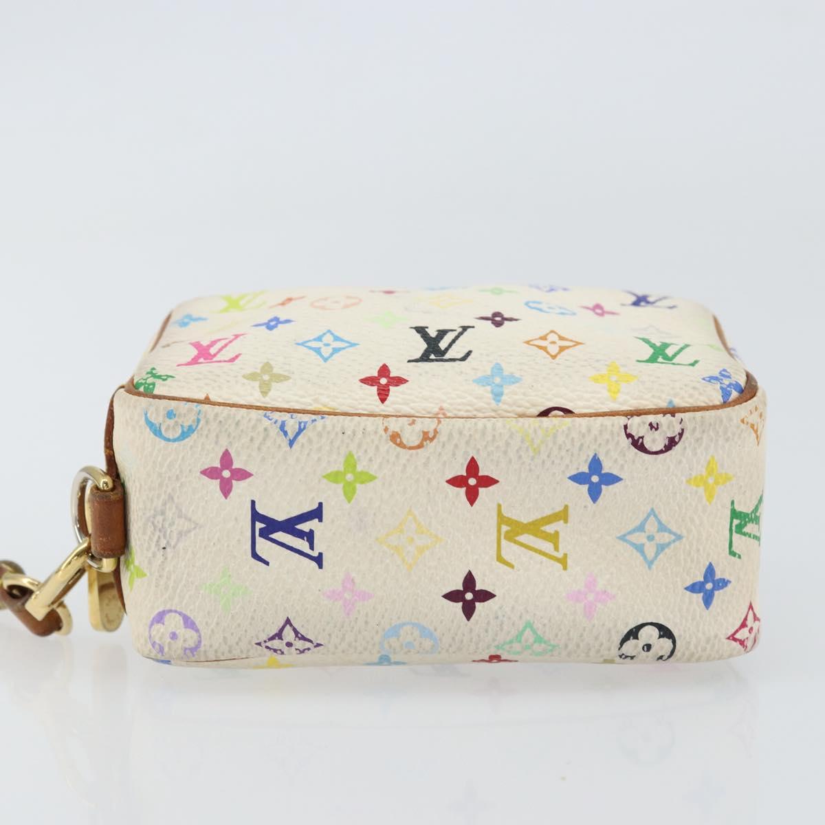 LOUIS VUITTON Monogram Multicolor Trousse Wapity Pouch White M58033 Auth 157605