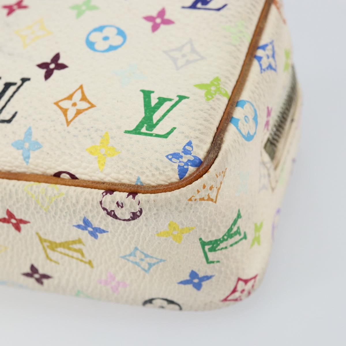 LOUIS VUITTON Monogram Multicolor Trousse Wapity Pouch White M58033 Auth 157605