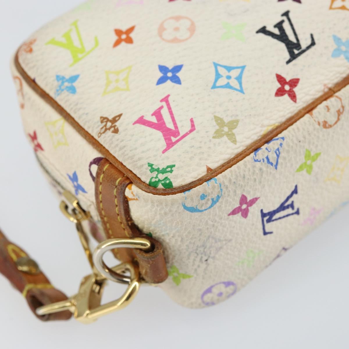 LOUIS VUITTON Monogram Multicolor Trousse Wapity Pouch White M58033 Auth 157605