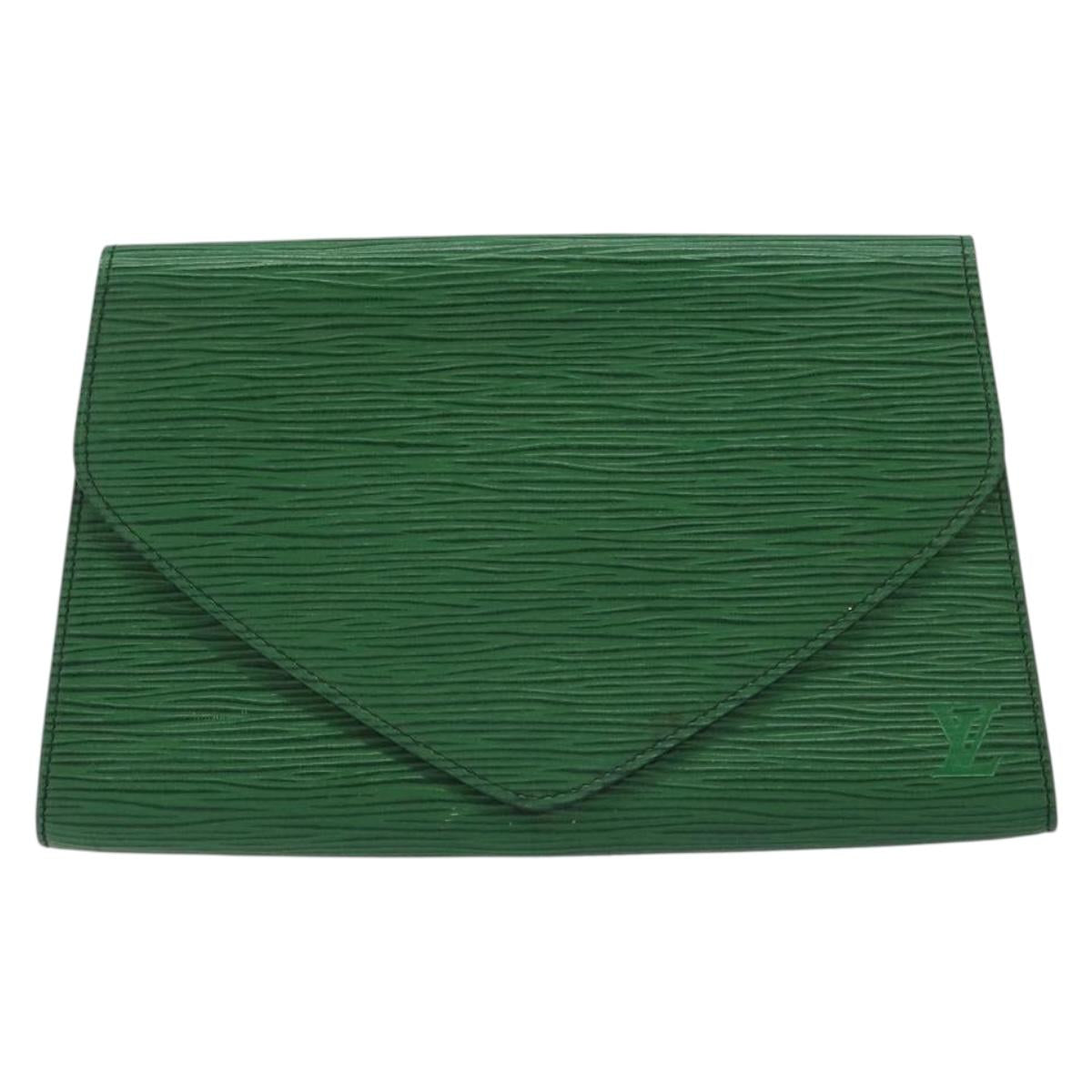 LOUIS VUITTON Epi Art Deco Clutch Bag Green M52634 LV Auth 157611