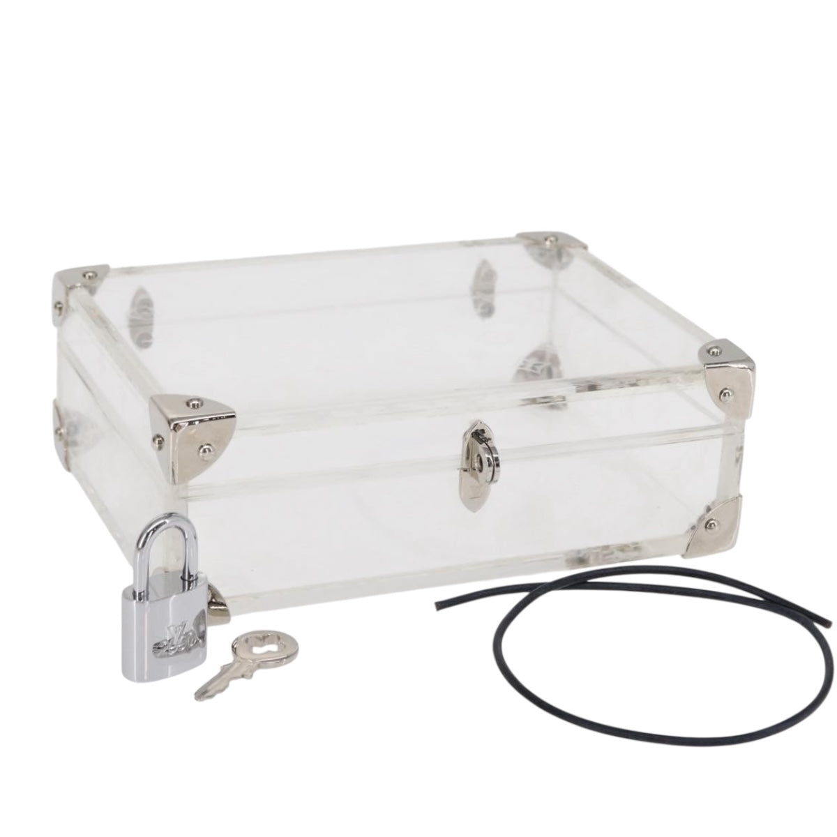 LOUIS VUITTON Monogram Love Message Mini Trunk Plastic Clear M99079 Auth 157612V