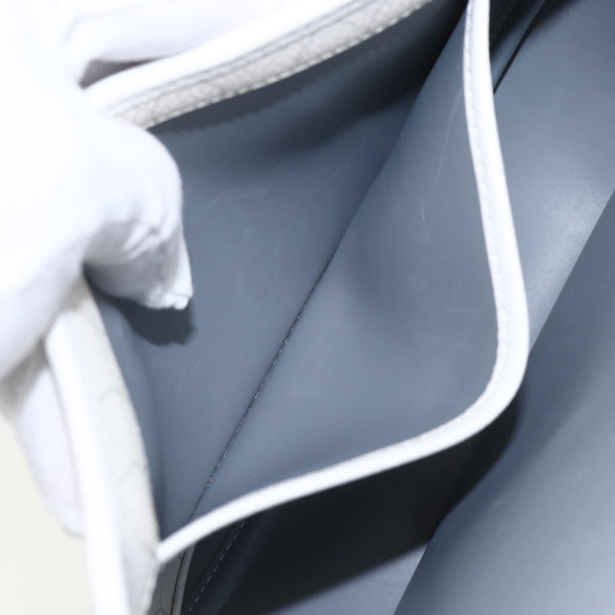 Christian Dior Honeycomb Canvas Shoulder Bag PVC Gold White Auth 157616