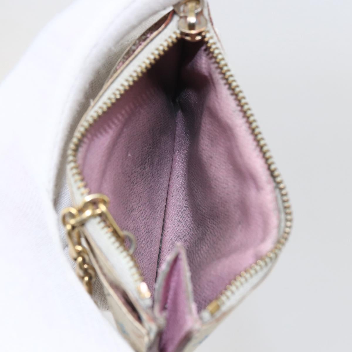LOUIS VUITTON Multicolor Pochette Cles NM Coin Purse White M93734 LV Auth 157618