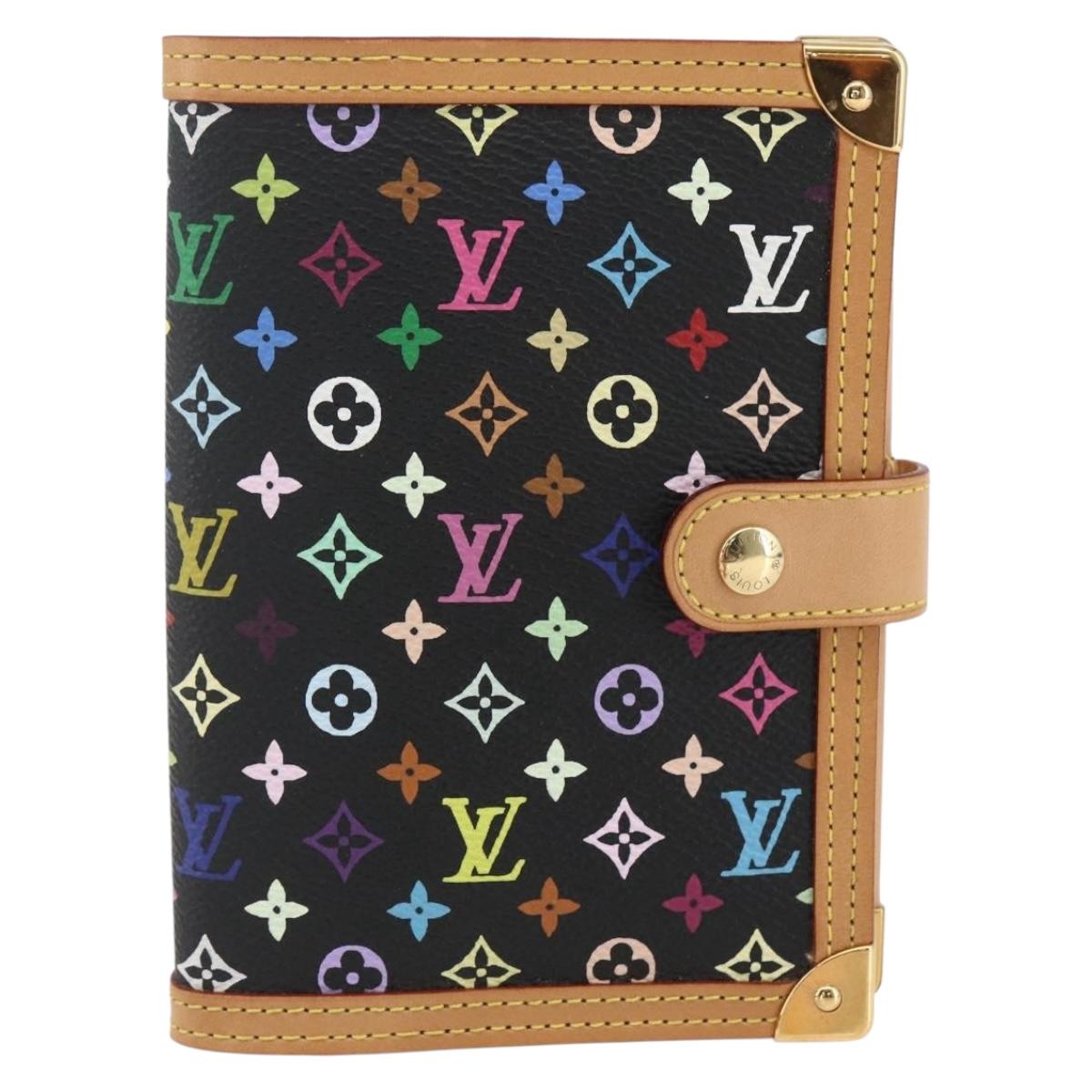 LOUIS VUITTON Multicolor Agenda PM Day Planner Cover Black R20895 Auth 157619SM