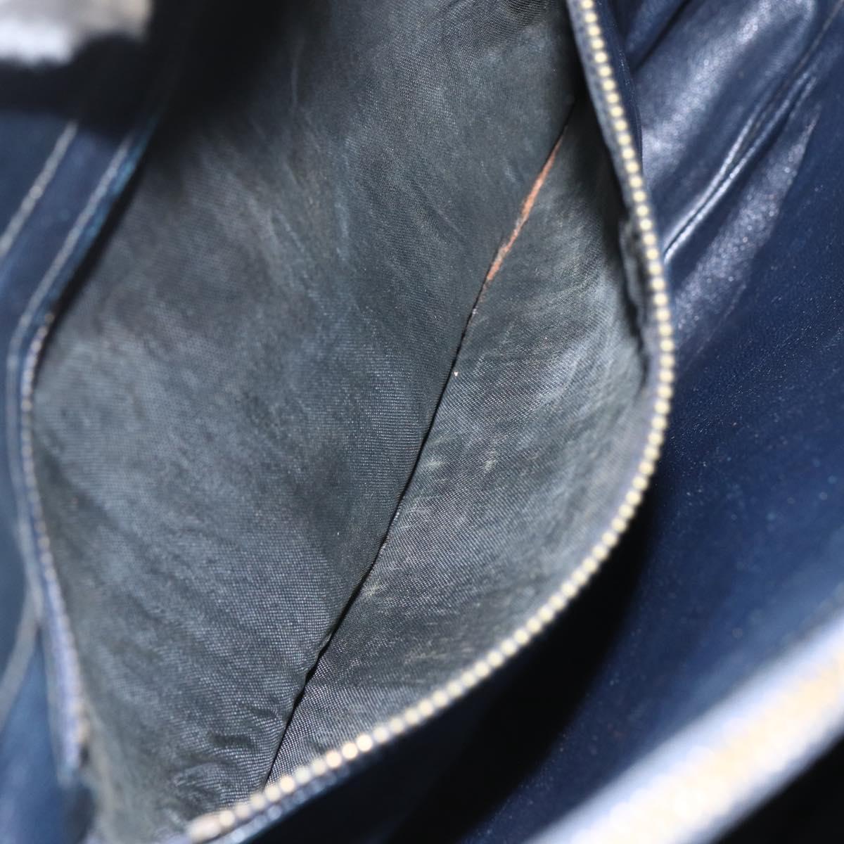 CELINE C Sulky Shoulder Bag Navy Gold Auth 157624