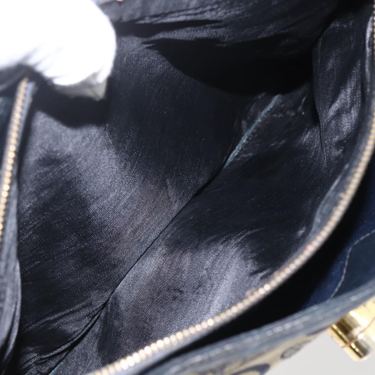 CELINE C Sulky Shoulder Bag Navy Gold Auth 157624