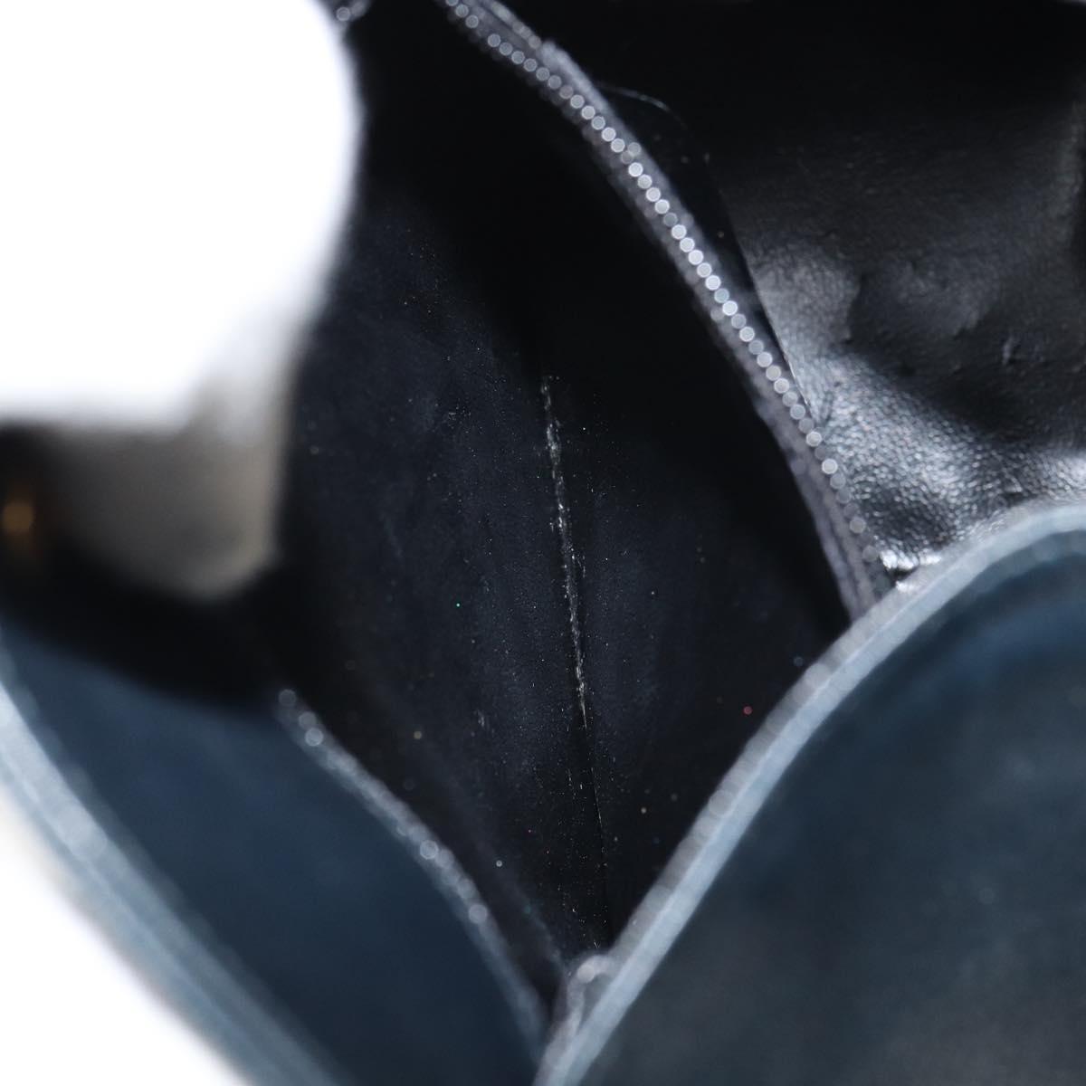 Salvatore Ferragamo Gancini Shoulder Bag Leather Navy Gold Auth 157634