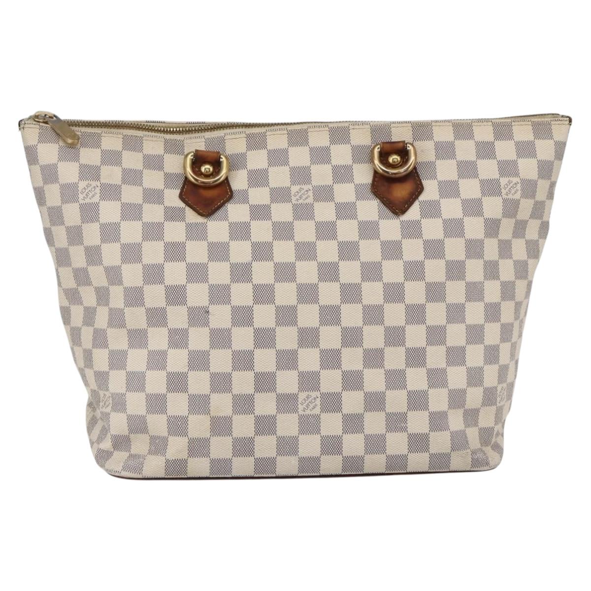 LOUIS VUITTON Damier Azur Saleya MM Tote Bag N51185 LV Auth 157637