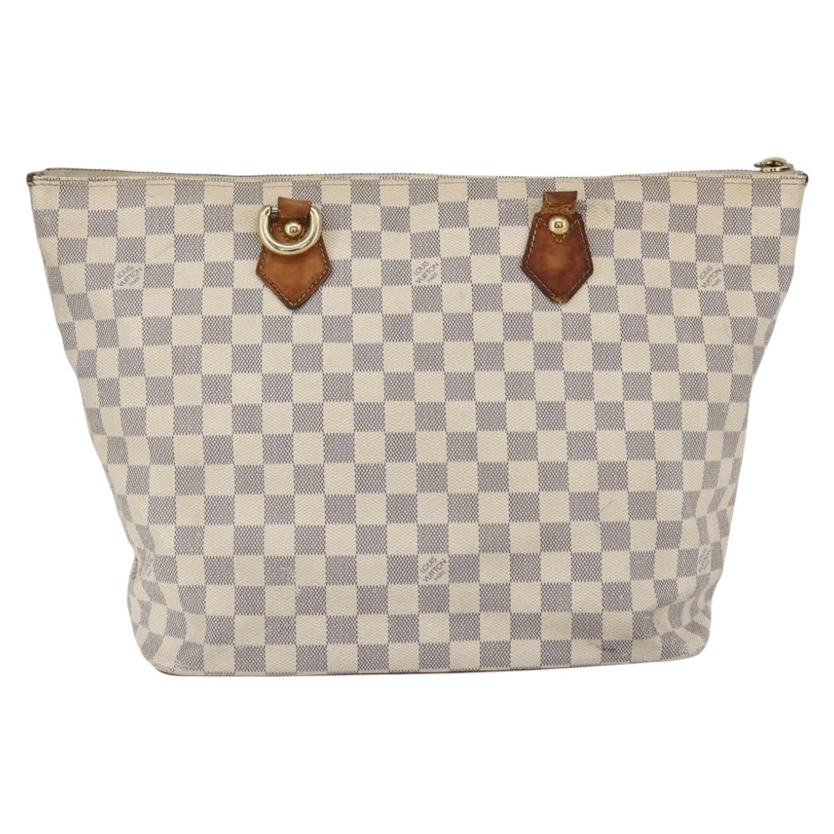 LOUIS VUITTON Damier Azur Saleya MM Tote Bag N51185 LV Auth 157637