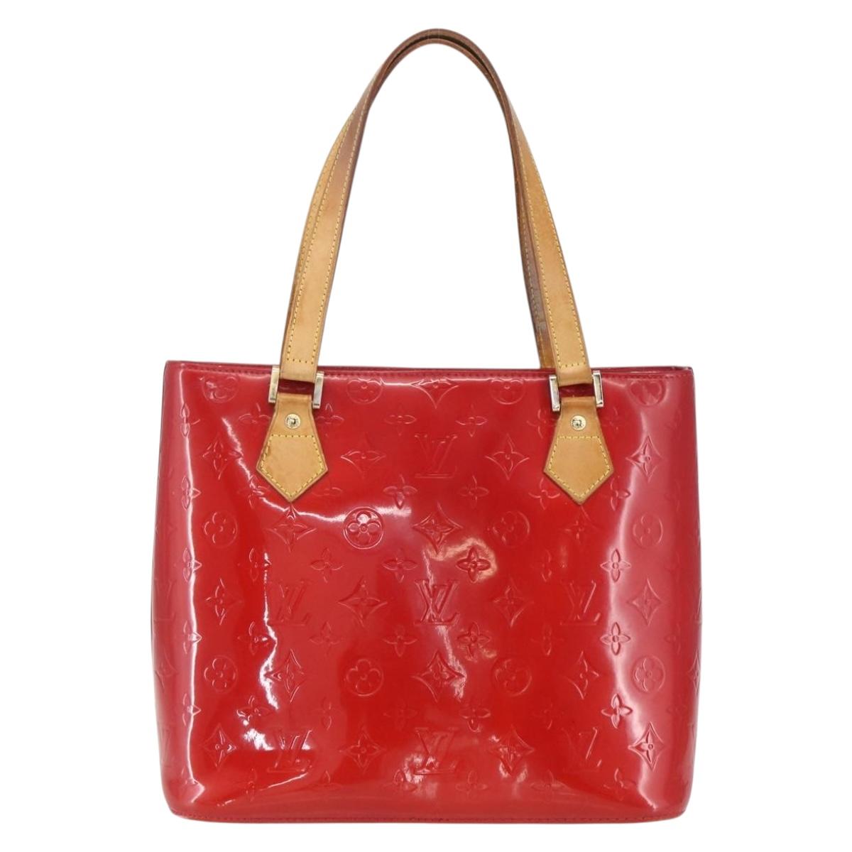 LOUIS VUITTON Monogram Vernis Houston Hand Bag Rouge M91092 LV Auth 157674