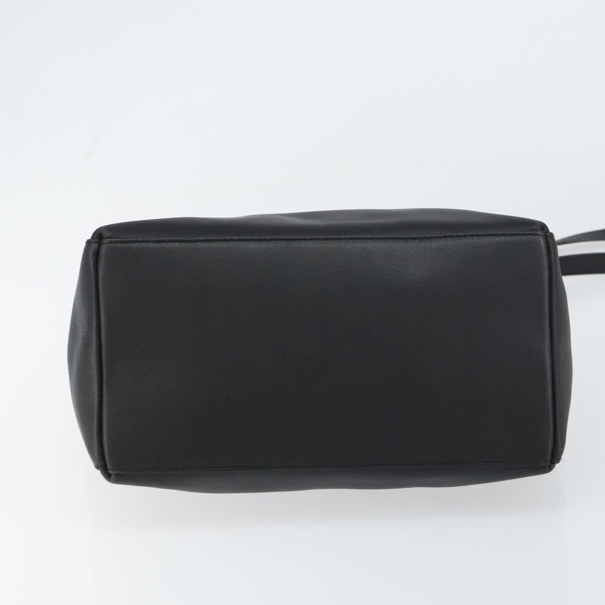 Salvatore Ferragamo Gancini Hand Bag Leather 2way Black Gold Auth 157683