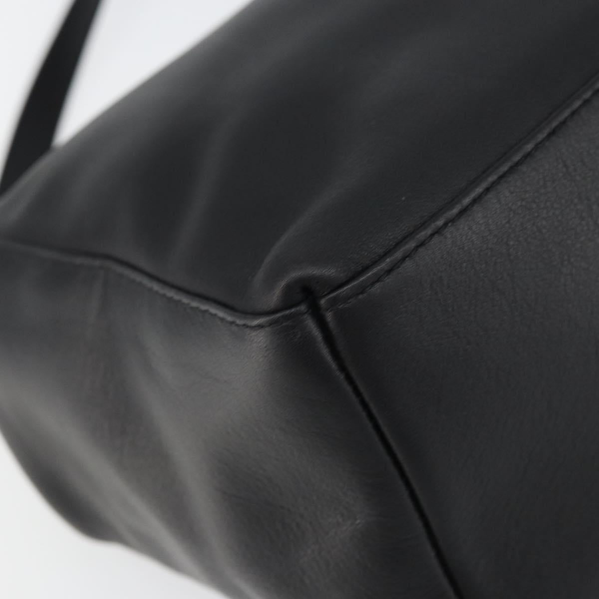 Salvatore Ferragamo Gancini Hand Bag Leather 2way Black Gold Auth 157683