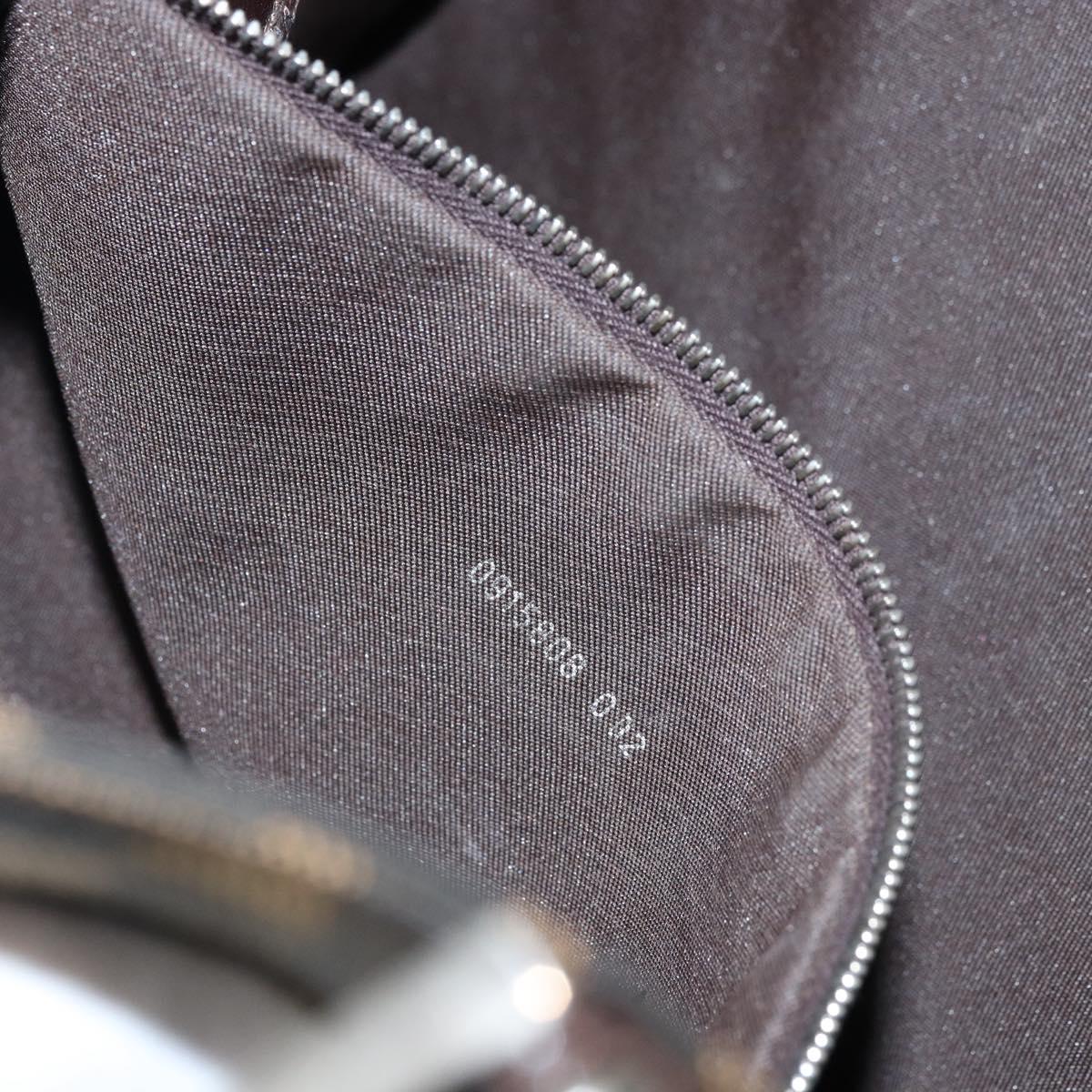 FENDI Zucca Canvas Mamma Baguette Tote Bag Brown Black Auth 157686