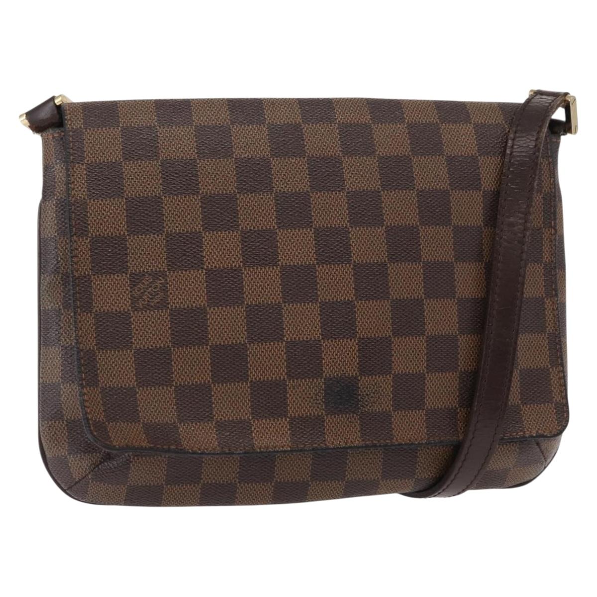 LOUIS VUITTON Damier Ebene Musette Tango Shoulder Bag N51301 LV Auth 157718