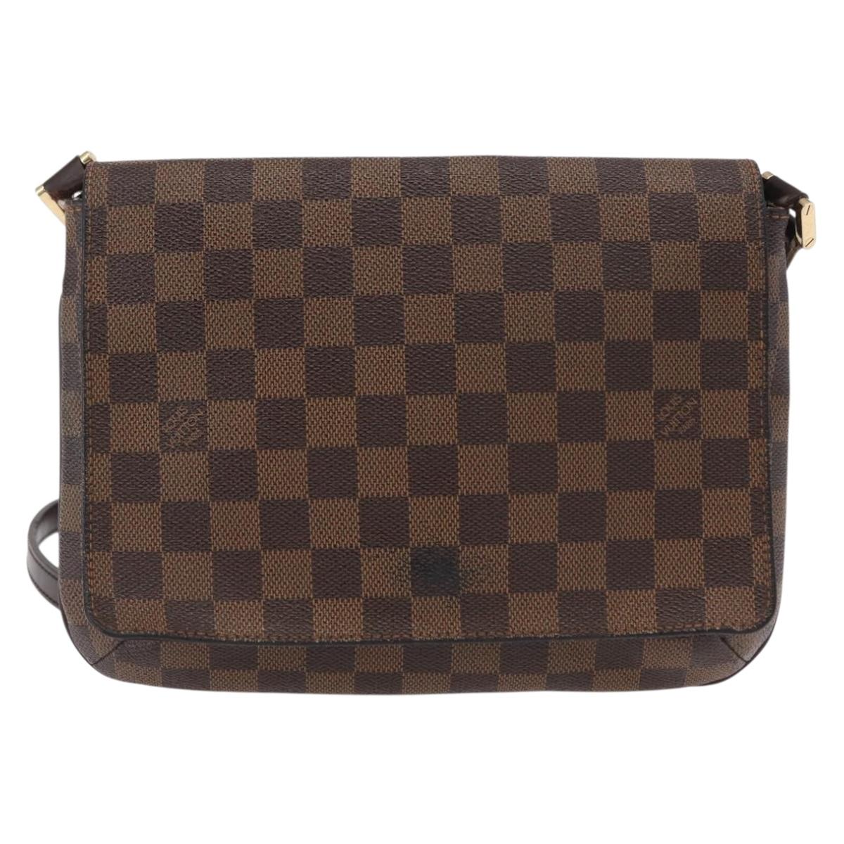 LOUIS VUITTON Damier Ebene Musette Tango Shoulder Bag N51301 LV Auth 157718